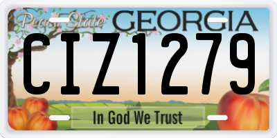 GA license plate CIZ1279