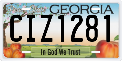 GA license plate CIZ1281