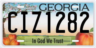 GA license plate CIZ1282