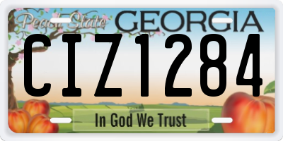 GA license plate CIZ1284