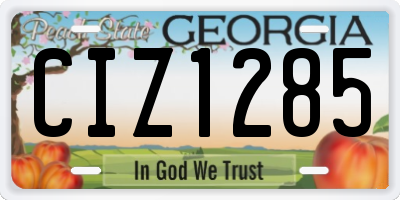 GA license plate CIZ1285