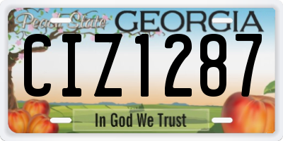 GA license plate CIZ1287