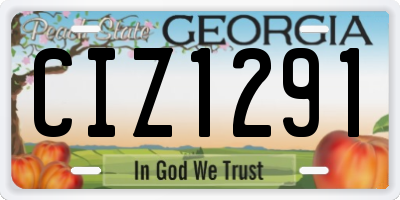 GA license plate CIZ1291