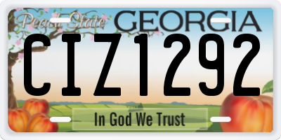 GA license plate CIZ1292