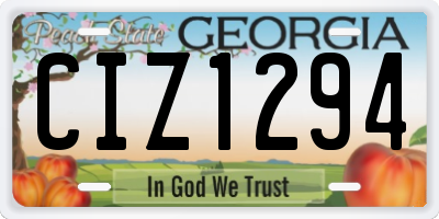GA license plate CIZ1294
