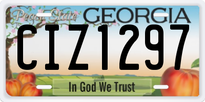 GA license plate CIZ1297