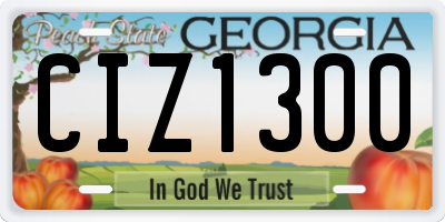 GA license plate CIZ1300