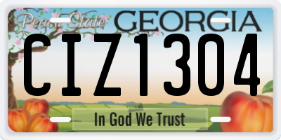 GA license plate CIZ1304