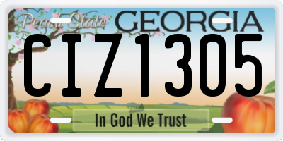 GA license plate CIZ1305