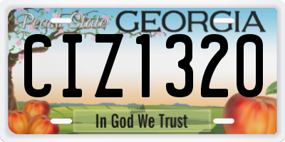 GA license plate CIZ1320
