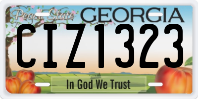 GA license plate CIZ1323