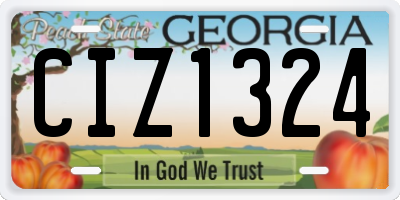 GA license plate CIZ1324