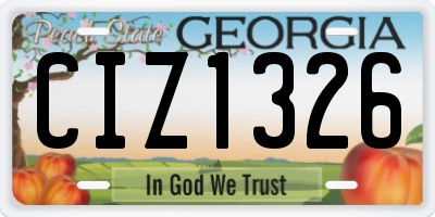 GA license plate CIZ1326