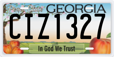 GA license plate CIZ1327