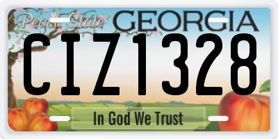 GA license plate CIZ1328