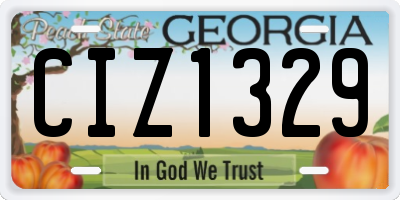 GA license plate CIZ1329