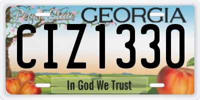 GA license plate CIZ1330