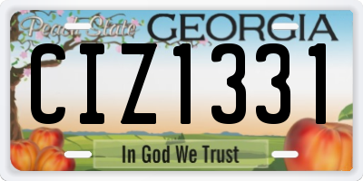 GA license plate CIZ1331