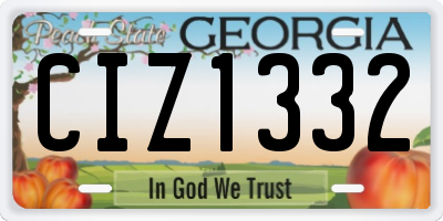 GA license plate CIZ1332