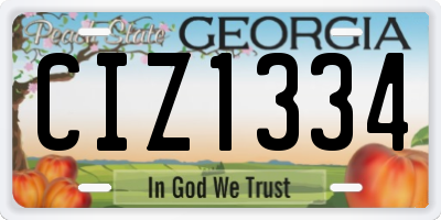 GA license plate CIZ1334
