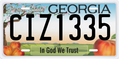 GA license plate CIZ1335