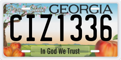 GA license plate CIZ1336