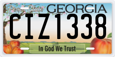 GA license plate CIZ1338