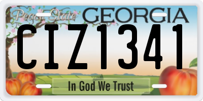 GA license plate CIZ1341