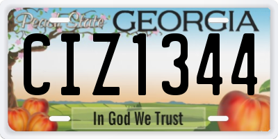 GA license plate CIZ1344