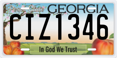 GA license plate CIZ1346