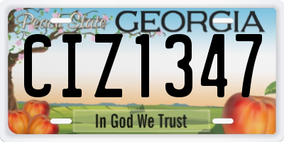 GA license plate CIZ1347