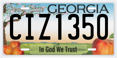 GA license plate CIZ1350