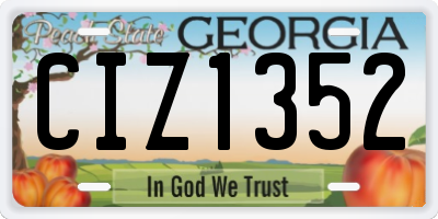 GA license plate CIZ1352