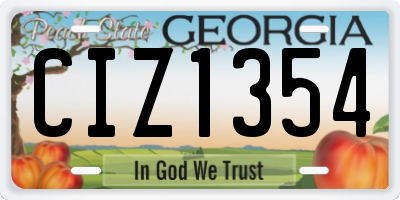 GA license plate CIZ1354