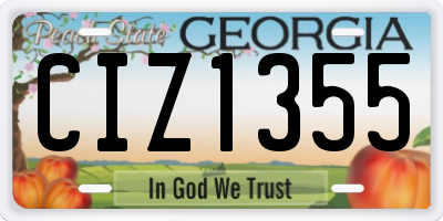 GA license plate CIZ1355