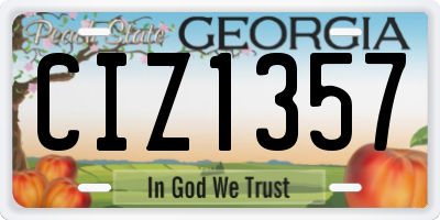 GA license plate CIZ1357