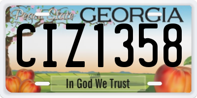 GA license plate CIZ1358