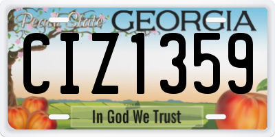 GA license plate CIZ1359