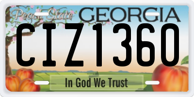 GA license plate CIZ1360