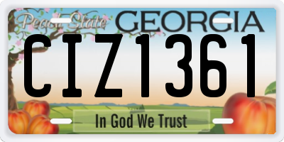 GA license plate CIZ1361