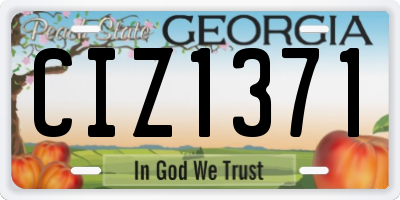 GA license plate CIZ1371