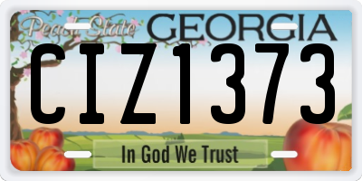 GA license plate CIZ1373