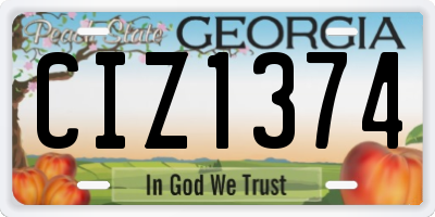 GA license plate CIZ1374