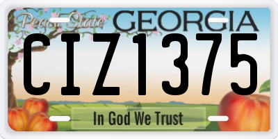 GA license plate CIZ1375