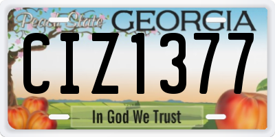 GA license plate CIZ1377