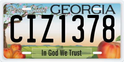 GA license plate CIZ1378