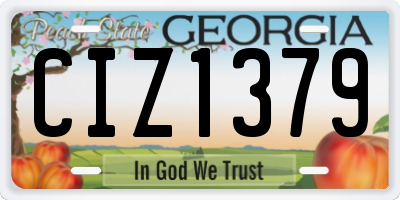 GA license plate CIZ1379