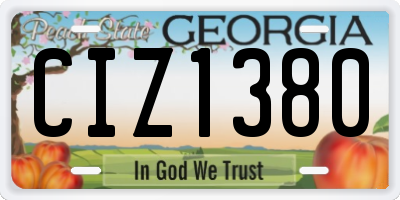 GA license plate CIZ1380