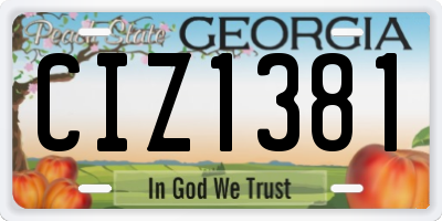 GA license plate CIZ1381