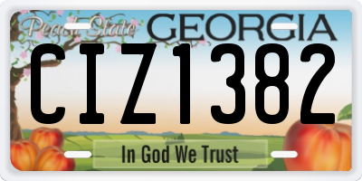 GA license plate CIZ1382